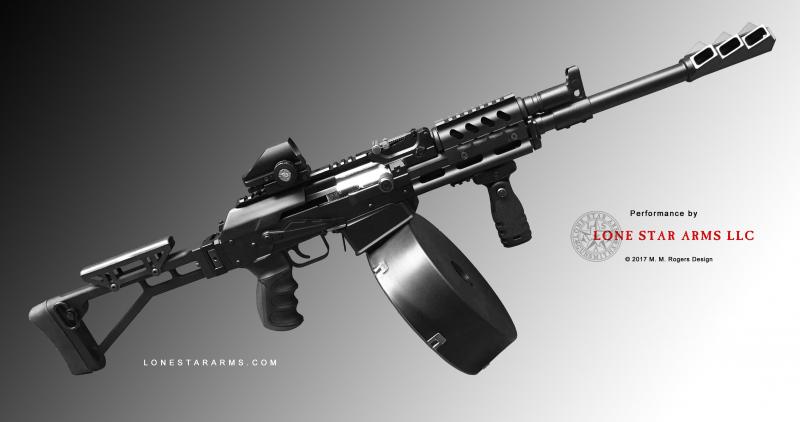Lone Star Arms Vepr 12 performance build with drum magazine