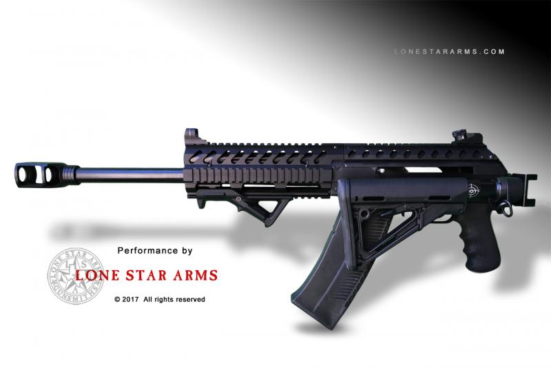 Lone Star Arms KS-12 quad custom, left side folded