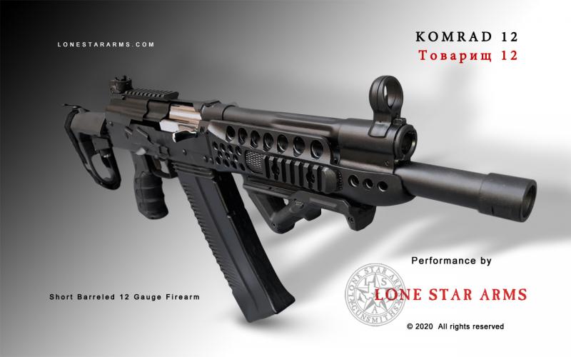 Lone Star Arms custom Komrad 12, right three-quarter view