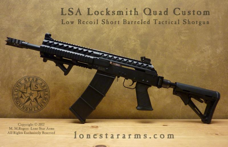 Lone Star Arms Locksmith quad custom Saiga 12, left side