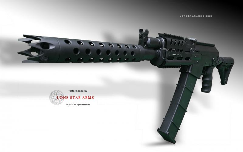 Lone Star Arms Vepr 12 shroud build, left three-quarter view
