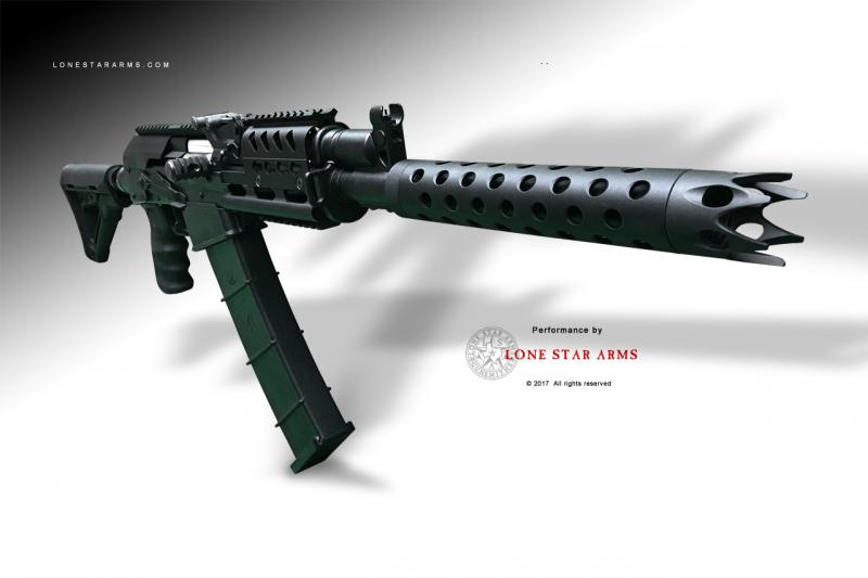 Lone Star Arms Vepr 12 shroud build, right three-quarter view