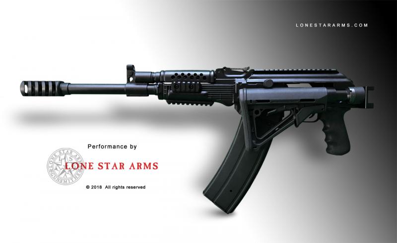 Lone Star Arms Saiga 12 IZ433 VLR performance rebuild, left side folded