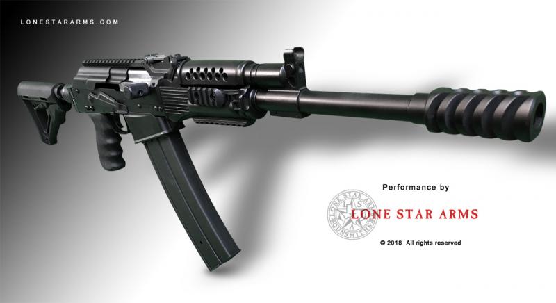Lone Star Arms Saiga 12 IZ433 VLR performance rebuild, right three-quarter view