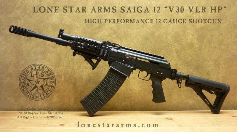 Lone Star Arms V30 very-low-recoil Saiga 12, left side