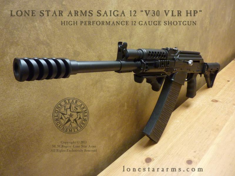 Lone Star Arms V30 very-low-recoil Saiga 12, left three-quarter view