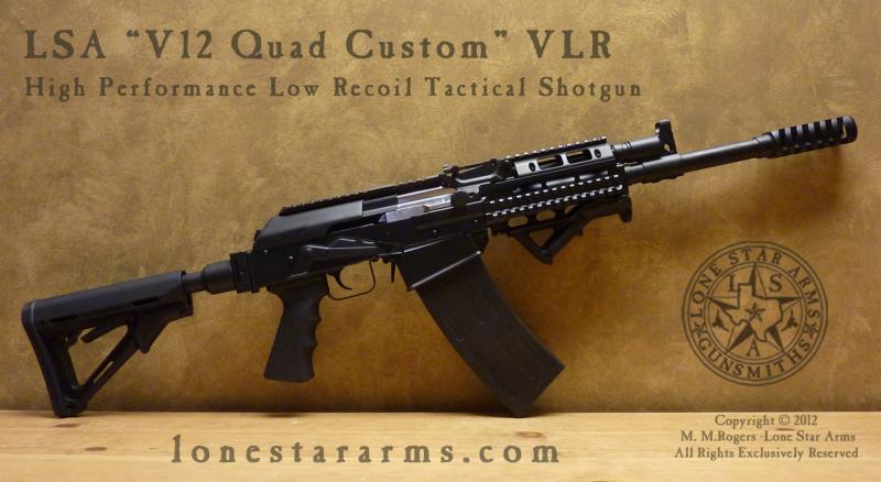 Lone Star Arms Vepr 12 quad custom very-low-recoil build, right side